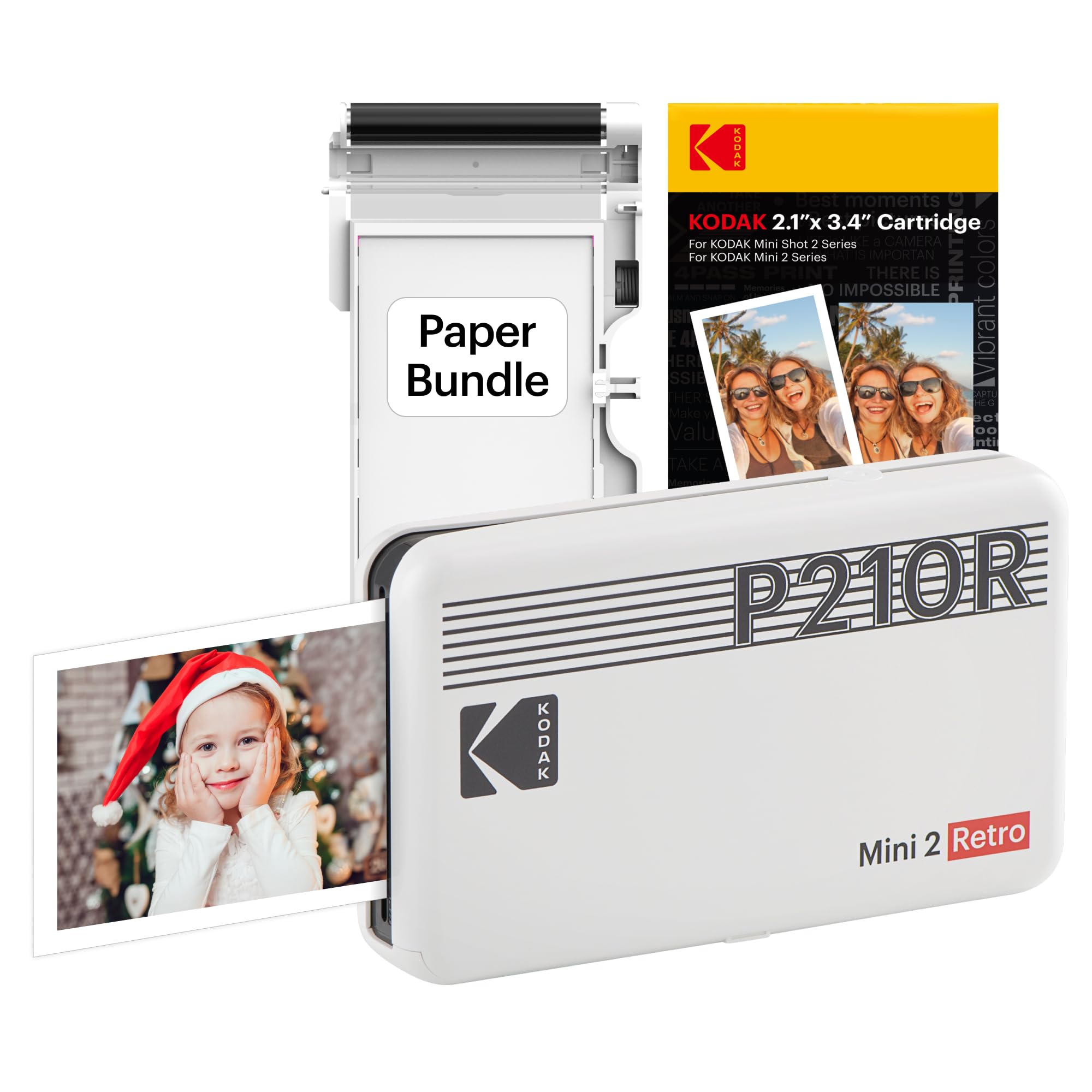 KODAK Mini 2 Retro 4PASS Portable Photo Printer, 2.1x3.4 inches